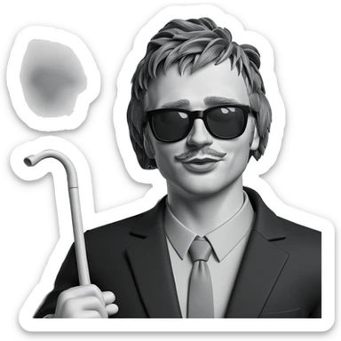 dapper gentleman in monochrome sticker