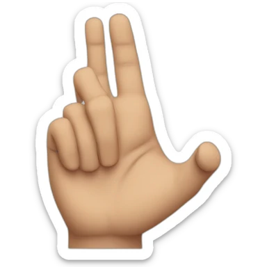 Reversed hand with index and middle finger extended down sticker