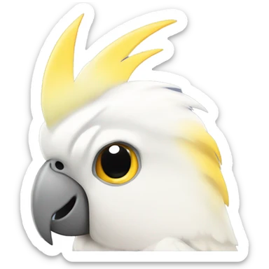 White cockatiel parrot sticker