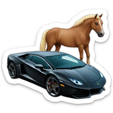 horse in a lambo sticker