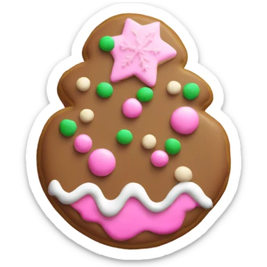 Christmas cookie with pink frosting  sticker
