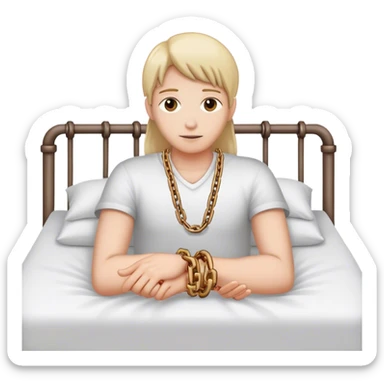 chain attached to hand in bedframe sticker