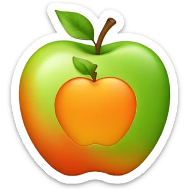 apple logo but with an orange sticker