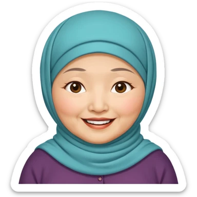 OLD ASIAN WOMAN WITH HIJAB, CHUBBY sticker