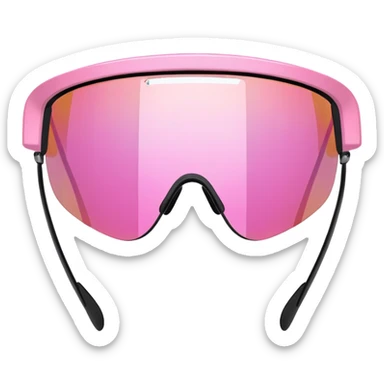 pink mirrored shield visor glasses with reflective surface, high fashion Y2K design sticker