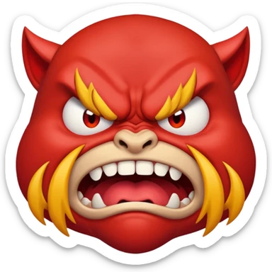 insanely angry scary red mean face sticker