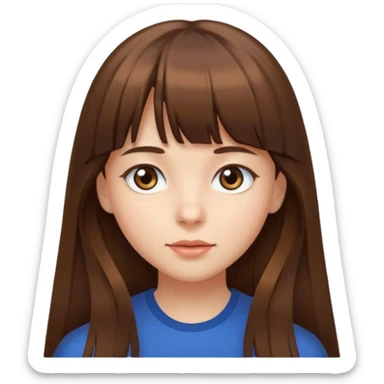 Girl with long hair and bangs sticker