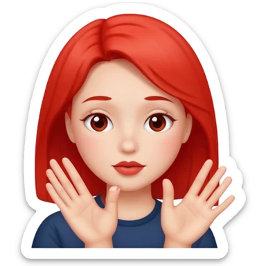 blushing with fingers sticker