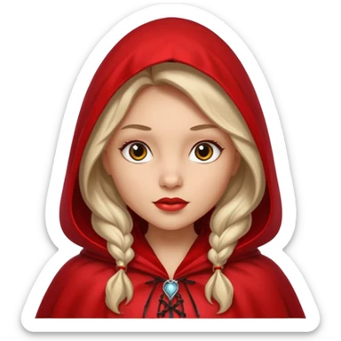 Little red riding hood light skin black with straight long wavy hair and long eyelashes  sticker