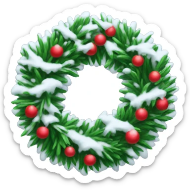 Wreath covered in snow  sticker