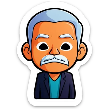 an asian middle aged man sticker