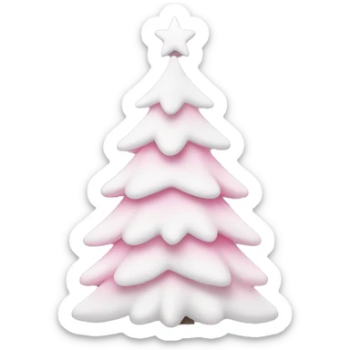 white and pink xmas tree sticker