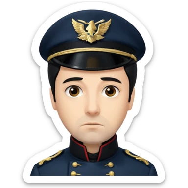 Javert From Les Miserables with light skin, brown eyes, Black Hair, black outfit sticker