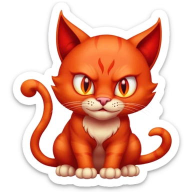 Devil red cat sticker
