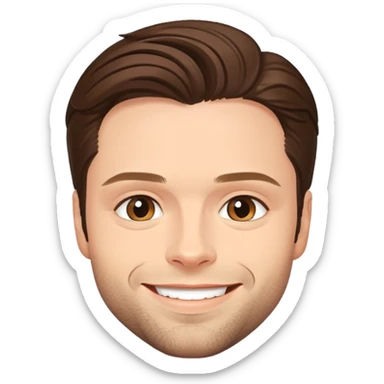 face of Sebastian Stan, smiling sticker