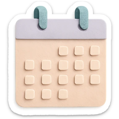 soft pastel cozy calendar box for bullet journal sticker