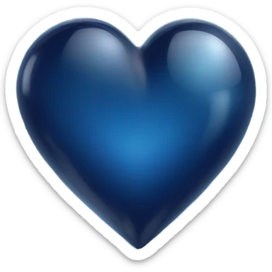 Shiny glass dark blue heart  sticker