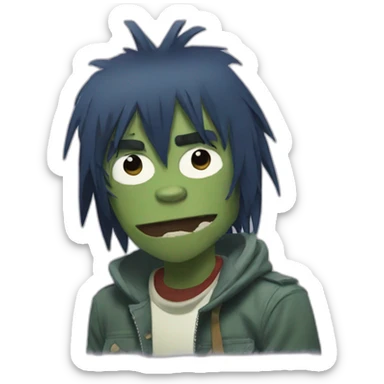 Gorillaz 2d sticker