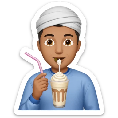 muslim man drinking milkshake sticker