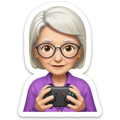 Granny playing fortnite sticker