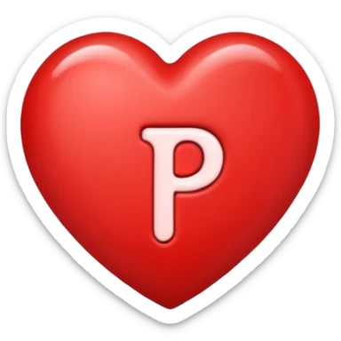 Сердце с буквой Р внутри sticker