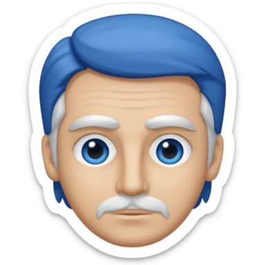 ahora hazme una hombre blanco viejito con el pelo corto y cafe oscuro sticker