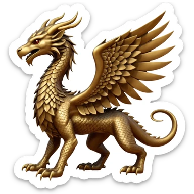 Mušḫuššu, stylized dragon with lion forelegs and eagle hind legs sticker