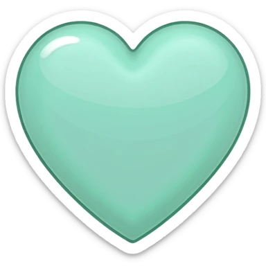 white heart with a mint green outline sticker