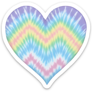 tie dye pastel heart sticker
