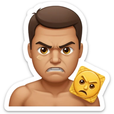 a chip on a mans shoulder sticker