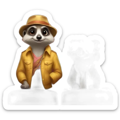 Two meerkats and a wombat at the cinema in clothes sticker