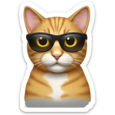 Cat with sunglasses sticker
