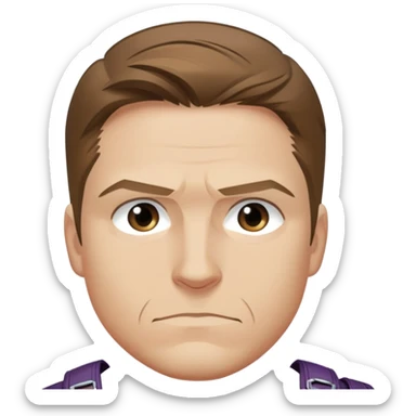 hawkeye clint barton portrait marvel, brown hair from captain america: civil war sticker