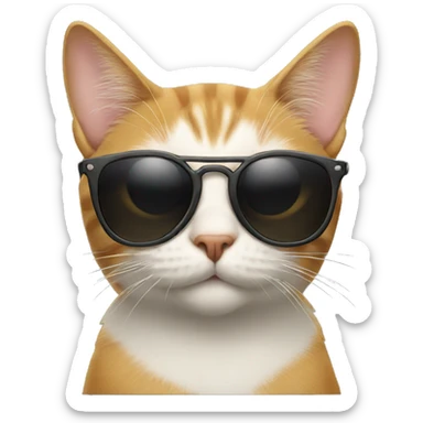 Cat with sunglasses sticker