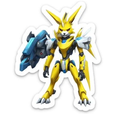 Renamon-Jolteon-Zeraora-medabot-mecha full body sticker