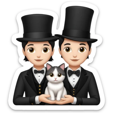 magician couple and th@ClashOfClansShopNo1eir pet cat sticker