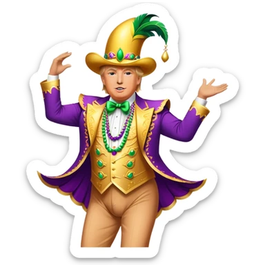 Donald trump dancing at Mardi gras sticker