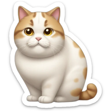 Very fat cute cat sticker