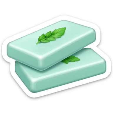 White mint-flavored chewing gum sticker