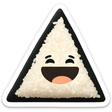 Rice in a triangle wrapped with nori sticker
