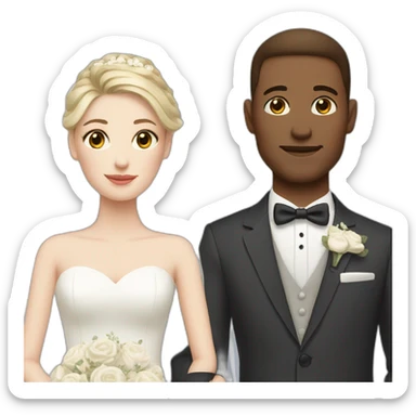 wedding couple with fair skin sticker