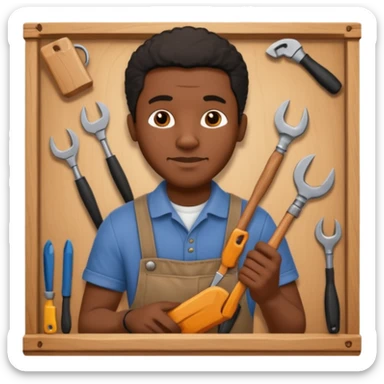 Wood Carving Craftsman black man sticker