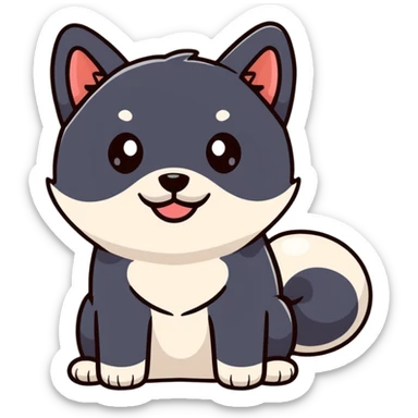 adorable black Shiba Inu puppy with big eyes sticker