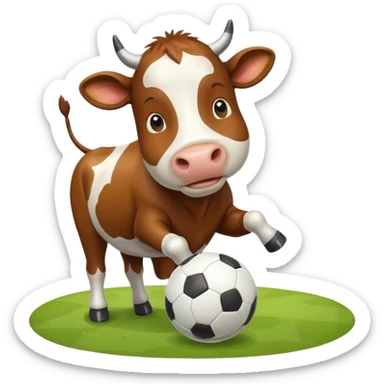 Cow playing soccer  sticker