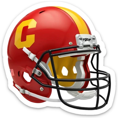 college football player helmets red & yellow mix sticker