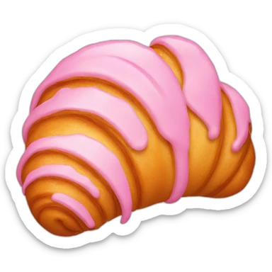 pink croissant with white filling sticker