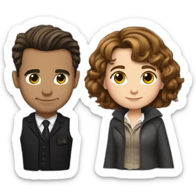 hermione granger and james bond sticker