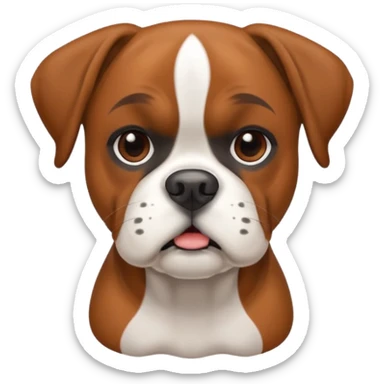 brown and white boxer dog sticker