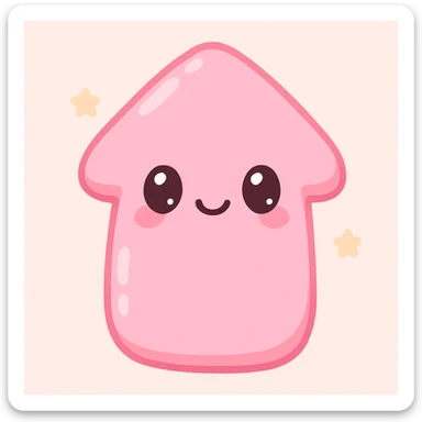 cute pink bubbly arrow, chubby and inflated look, kawaii style, no text sticker