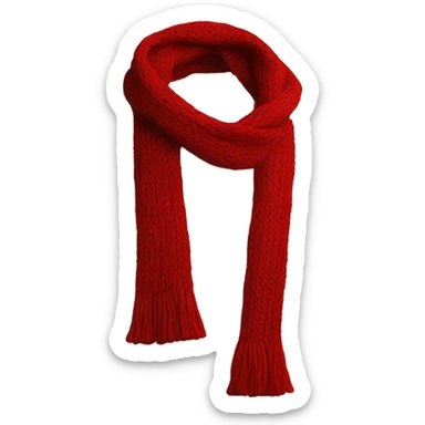 Knitted Scarf red sticker